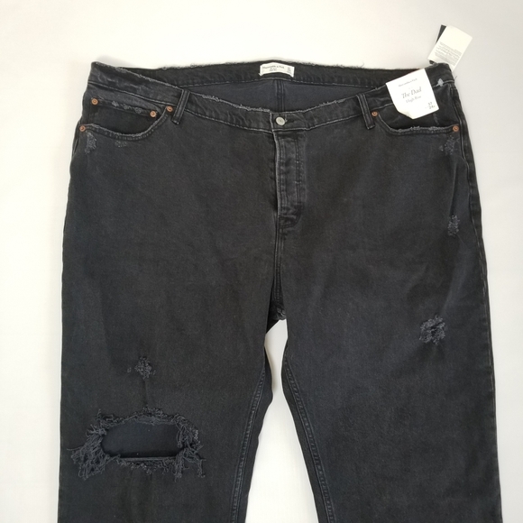 Abercrombie & Fitch The Dad High Rise Jeans Destructed Size 24 Short NWT - Picture 2 of 7
